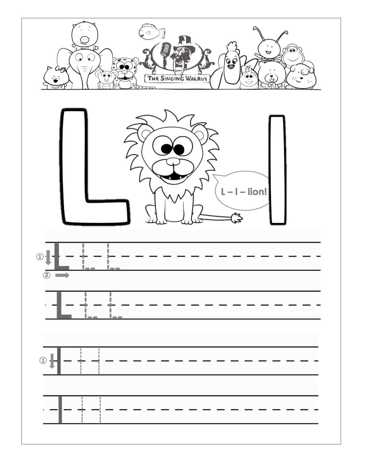 l worksheets for kindergarten